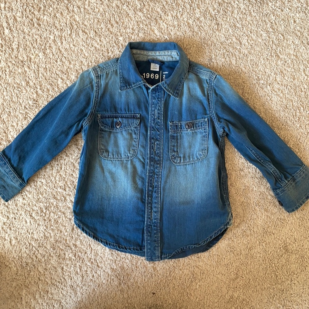 Boys denim button down